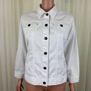 Ruby Rd. Favorites Women’s Denim Jean Jacket Sz 16 Stretch Blue Cropped Casual